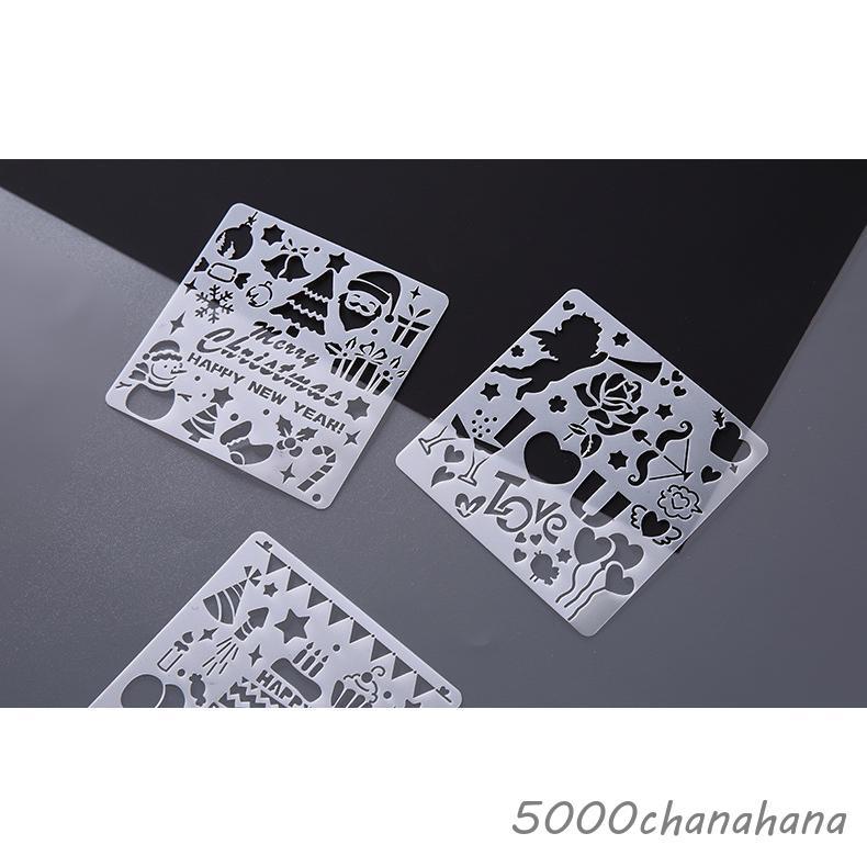 ステンシルシート 5点セット 5枚セット ステンシルプレート 描画