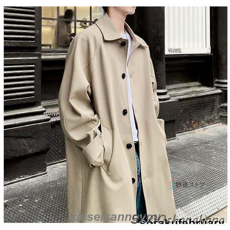 コート ステンカラーコート メンズ スプリングコート ロングコート