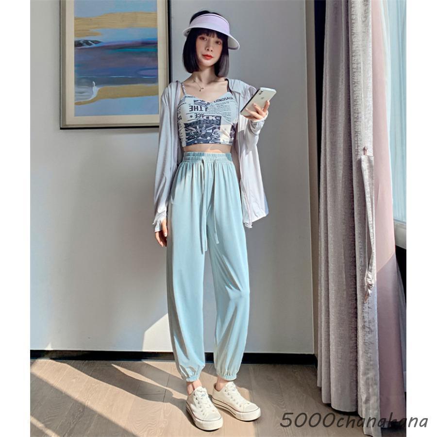 爆買 接触冷感 ジョガーパンツ レディース 夏 薄手 ひんやり 涼しい