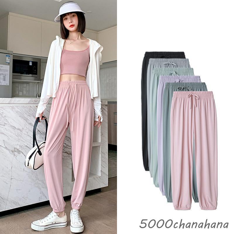 新品 ESSENTIALヨガパンツ接触冷感レディース 38号 定価19,800円 接触冷感 ジョガーパンツ レディース 夏 薄手 ひんやり 涼しい