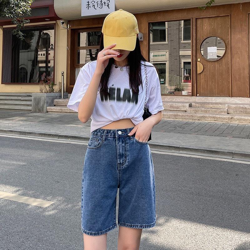 デニム 五分丈ショートパンツ レディース 短パン ハーフパンツ