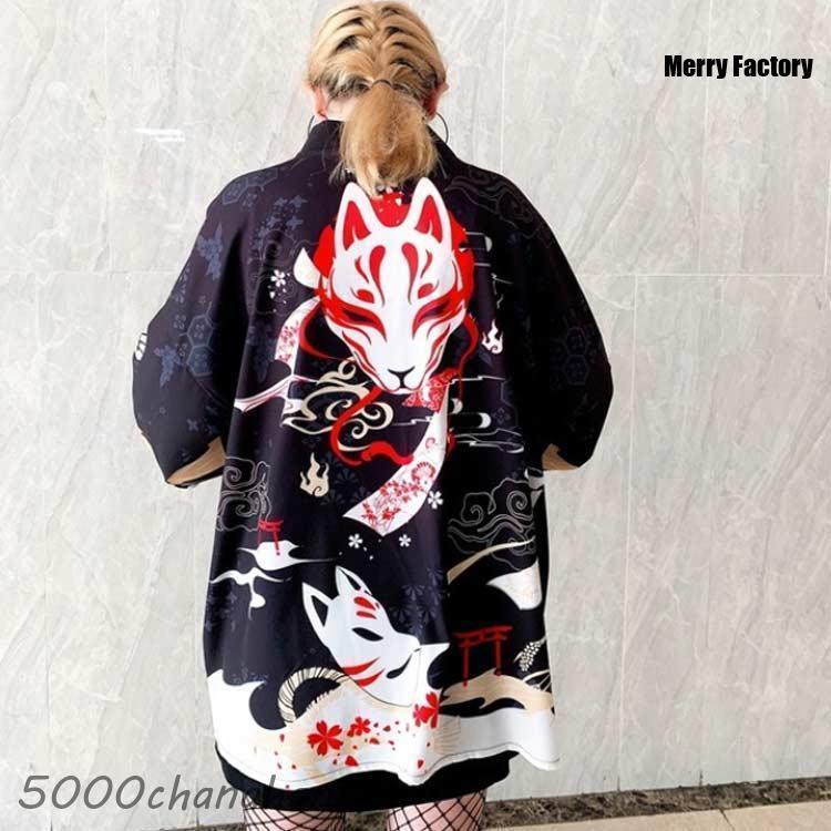 法被 ツル 桜 夏祭り メンズ レディース ハッピ 寺 神社 和柄 羽織り