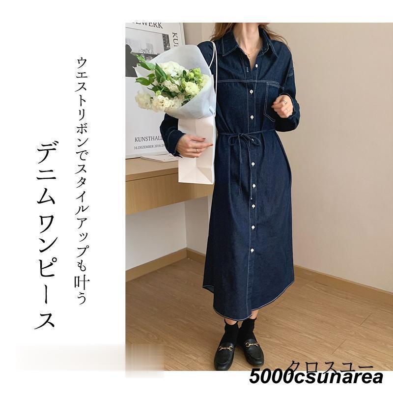 美品 桃太郎ジーンズ 8ozデニムワンピース ウエストリボン M 長袖 美品 桃太郎ジーンズ 8ozデニムワンピース ウエストリボン M