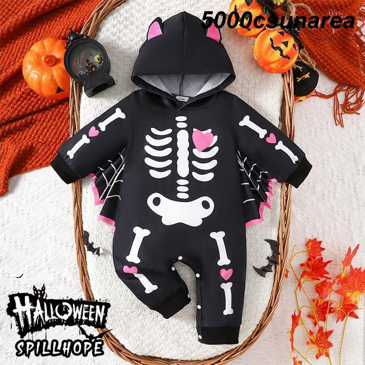 ハロウィン 衣装 ベビー服 スケルトン ロンパース 子供 女の子
