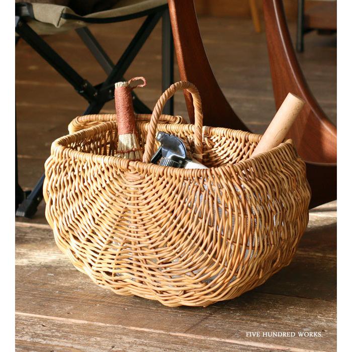 バスケット かご 収納カゴ ラタンかご ナチュラル 公式 アラログ フタ付きワンハンドルバスケット L WPL