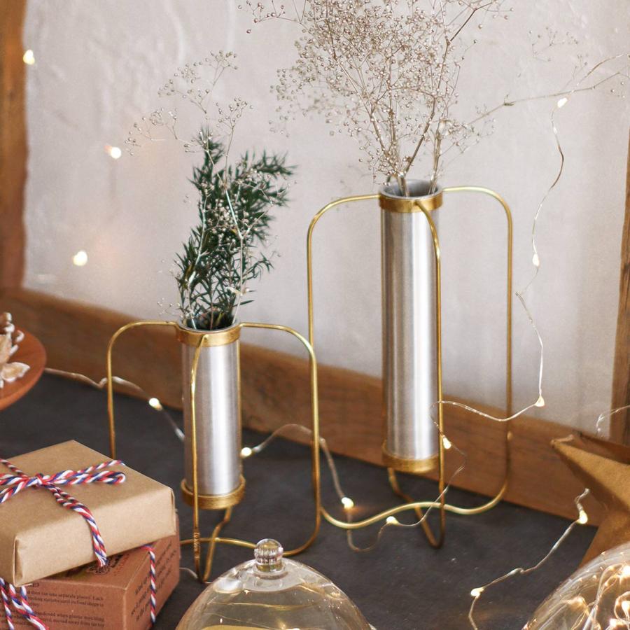 花瓶 おしゃれ フラワーベース ガラス 公式 インブルーム アルミ