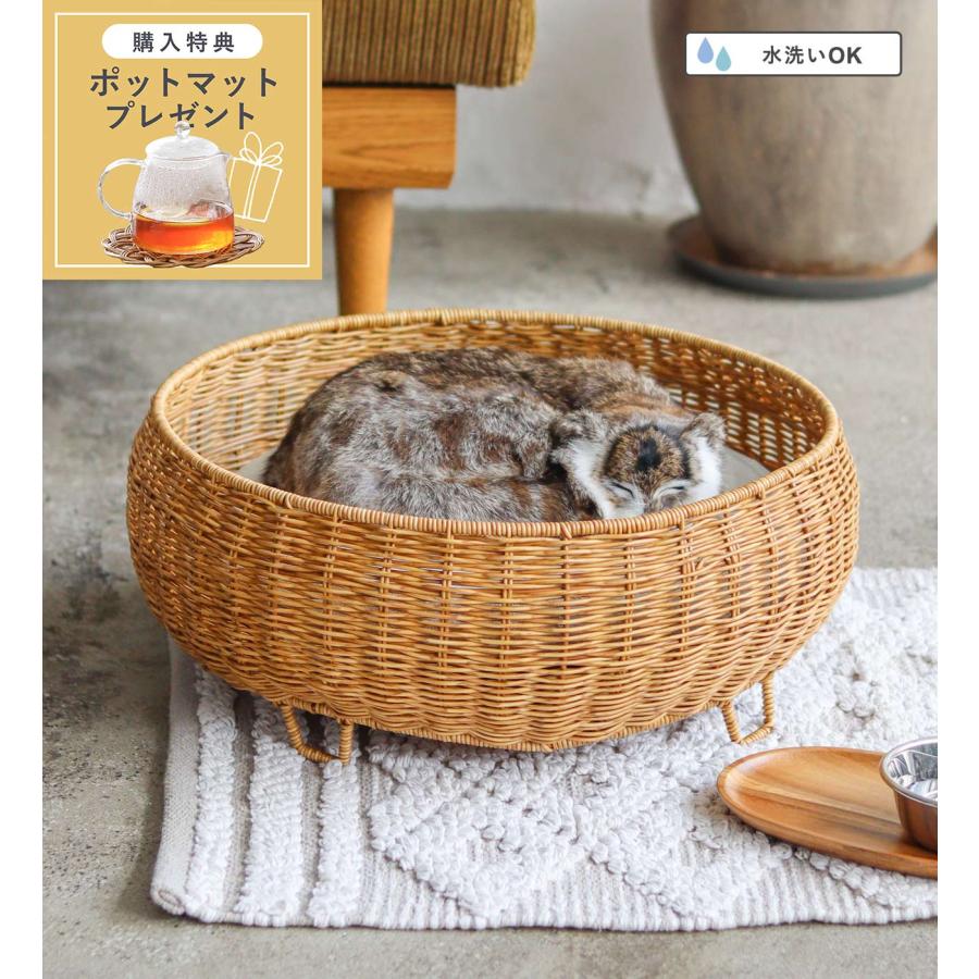 天然木製 猫用ベッド 円形デザイン 公式 ネコベッド ペット 猫 ネコ ねこ ベッド 円形 丸形 洗える 猫用