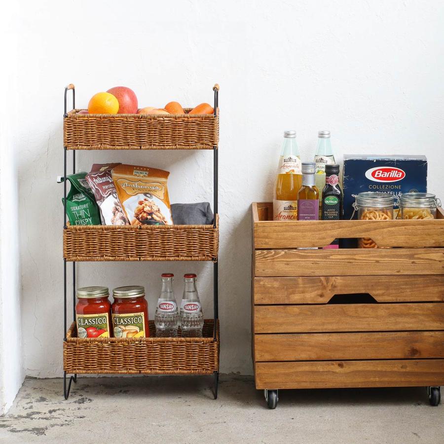 Creer 公式 キッチン収納 ラック 2段 3段 スリム ラージ サイド