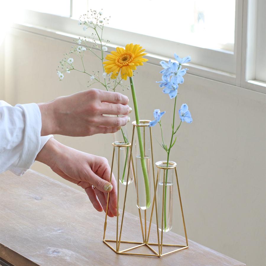 花瓶 フラワーベース 1輪挿し ドライフラワー 花器 ガラス グリーン