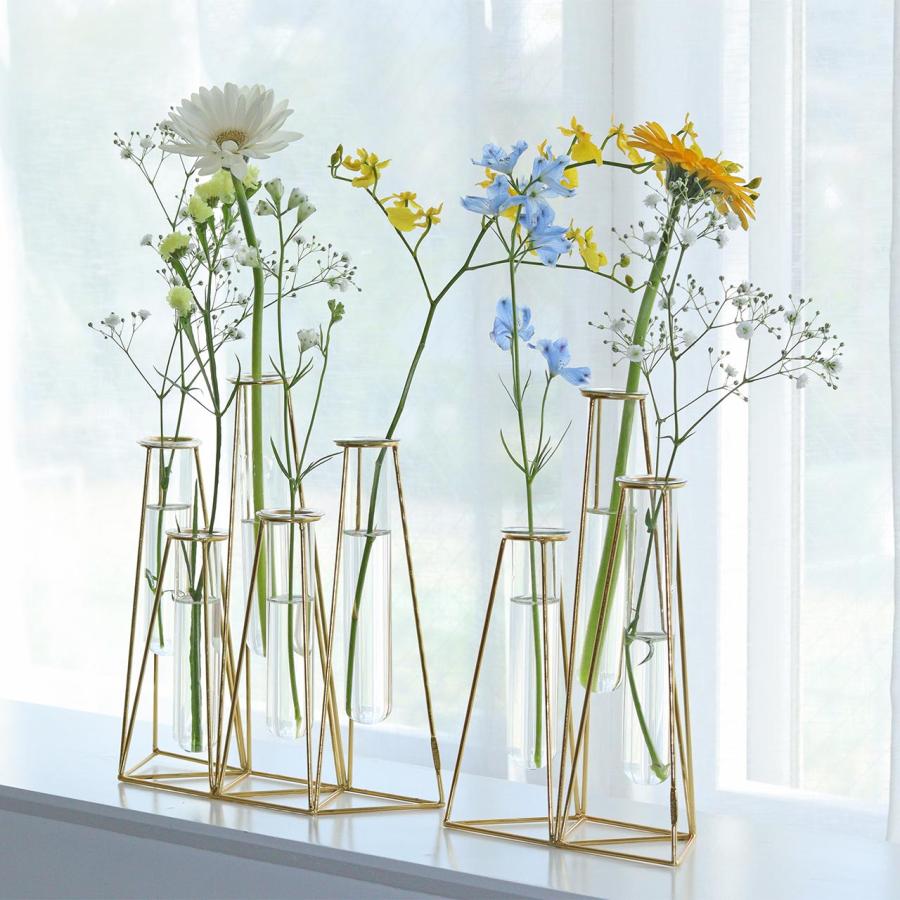 花瓶 フラワーベース 1輪挿し ドライフラワー 花器 ガラス グリーン