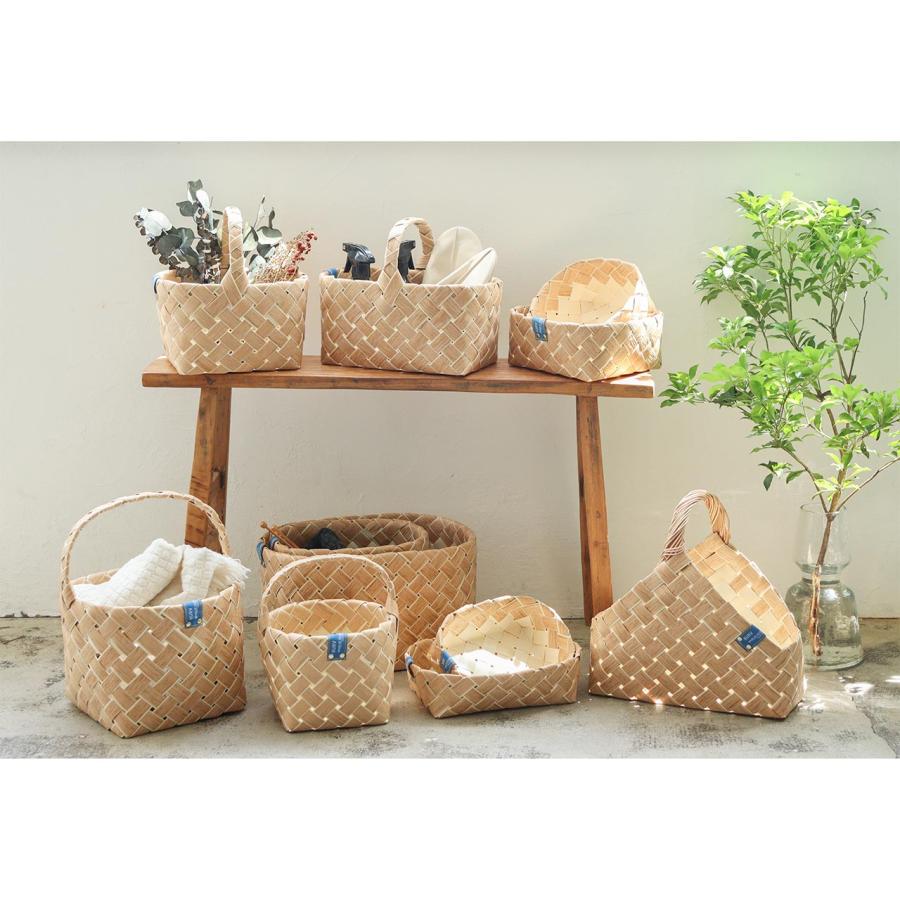 Creer バスケット かご 籠 持ち手付き ワンハンドル コットンウッド