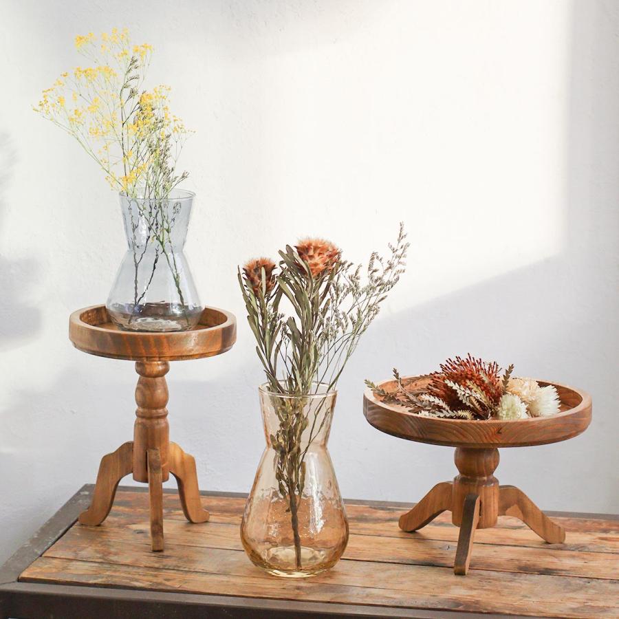 Creer ポットスタンド フラワースタンド 木製 パイン ガーデニング