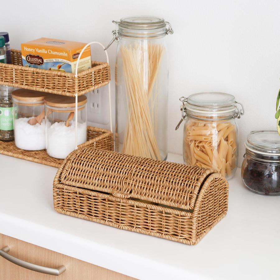 Creer バスケット 収納 かご フタ付き 小物収納 カトラリー スリム