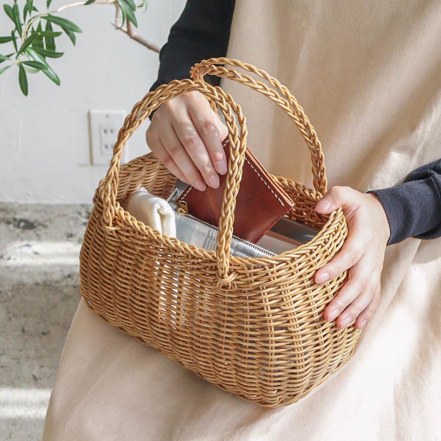 かごバッグ オーバルバッグ PPバッグ PPラタン バッグ 雨の日 耐水