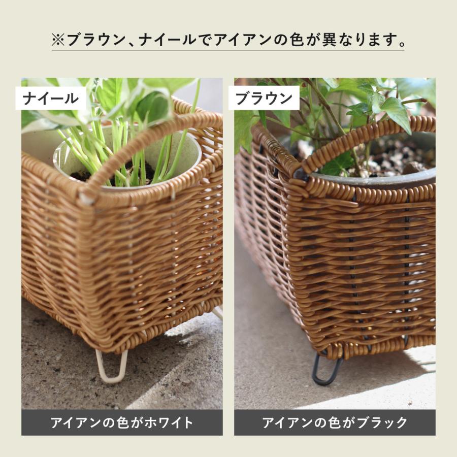 公式 鉢カバー ポットカバー プランター かご 3号鉢 長方形 園芸用品