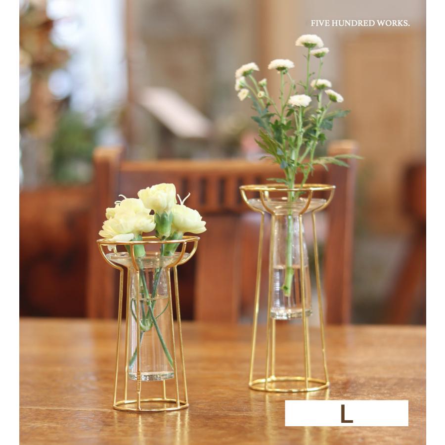 フラワーベース 花瓶 一輪挿し ドライフラワー ガラス ゴールド