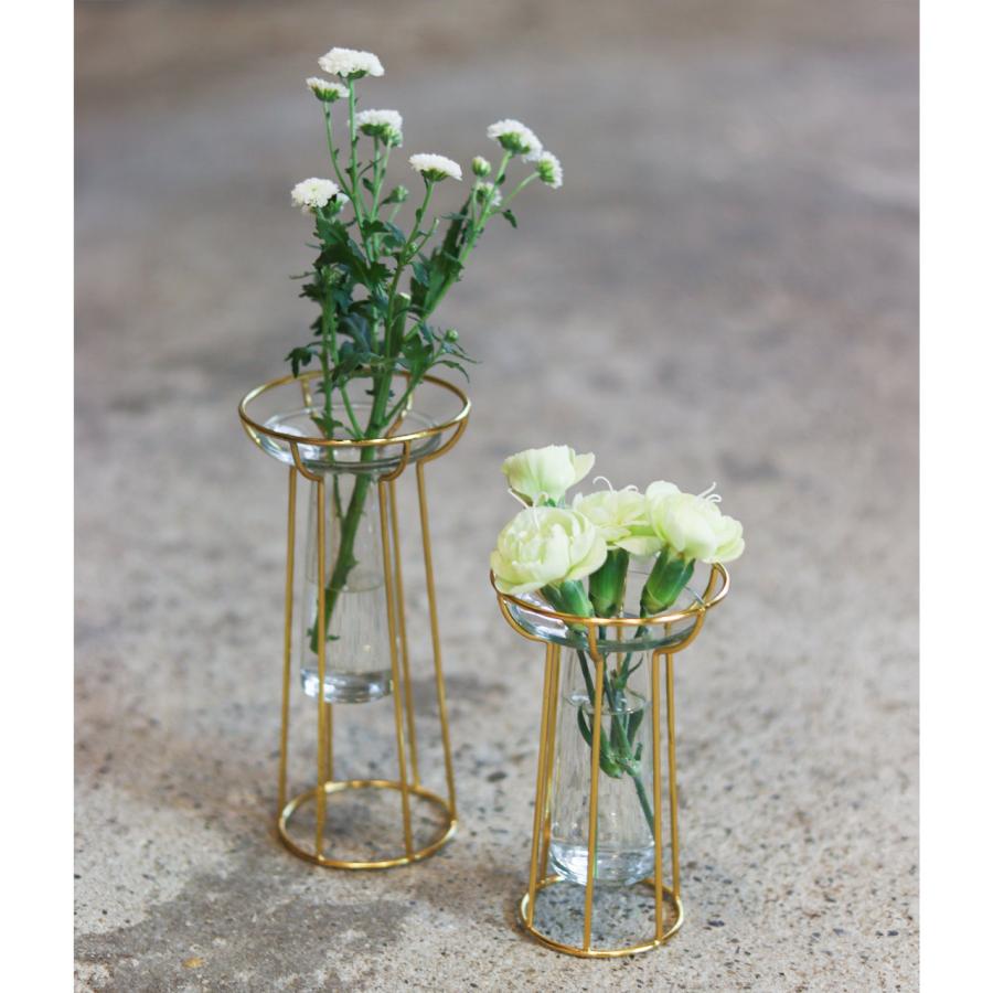 フラワーベース 花瓶 一輪挿し ドライフラワー ガラス ゴールド