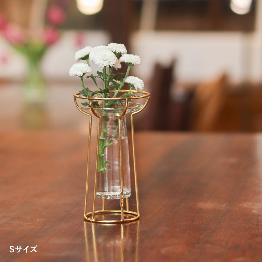 公式 フラワーベース 花瓶 一輪挿し ドライフラワー ガラス ゴールド
