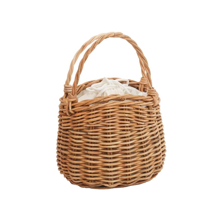 かごバッグ ミニバッグ ハンドバッグ バスケット 藤 皮付きラタン 持ち