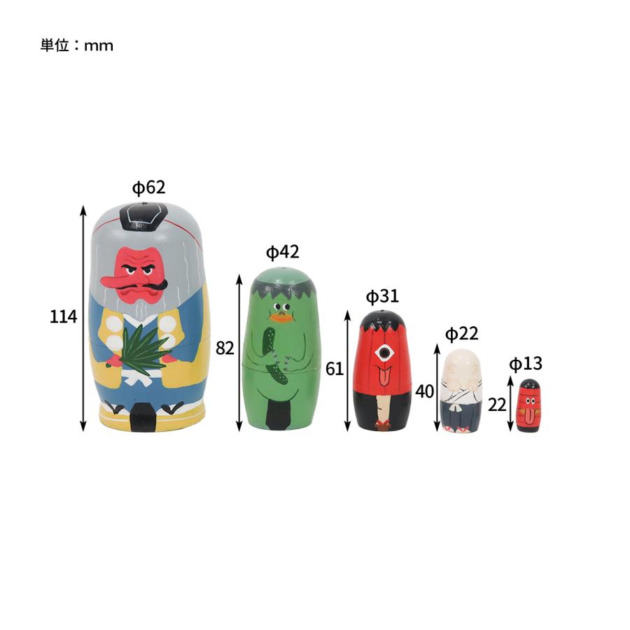 Creer マトリョーシカ 人形 妖怪 妖怪グッズ 天狗 河童 のっぺらぼう