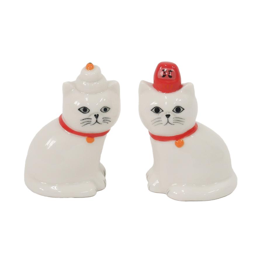 Creer 公式 猫 ねこ ネコ お正月 置物 鏡もち だるま 磁器 飾り 玄関
