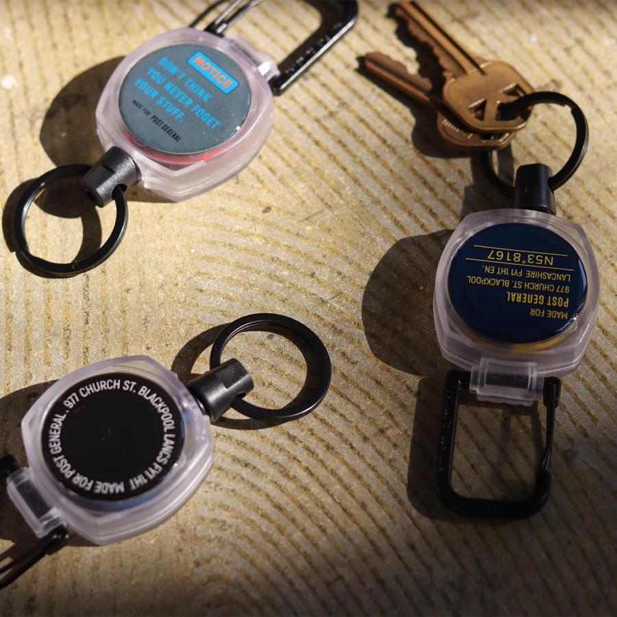 POST GENERAL リールキーホルダー 鍵 カラビナ キーホルダー 82cm