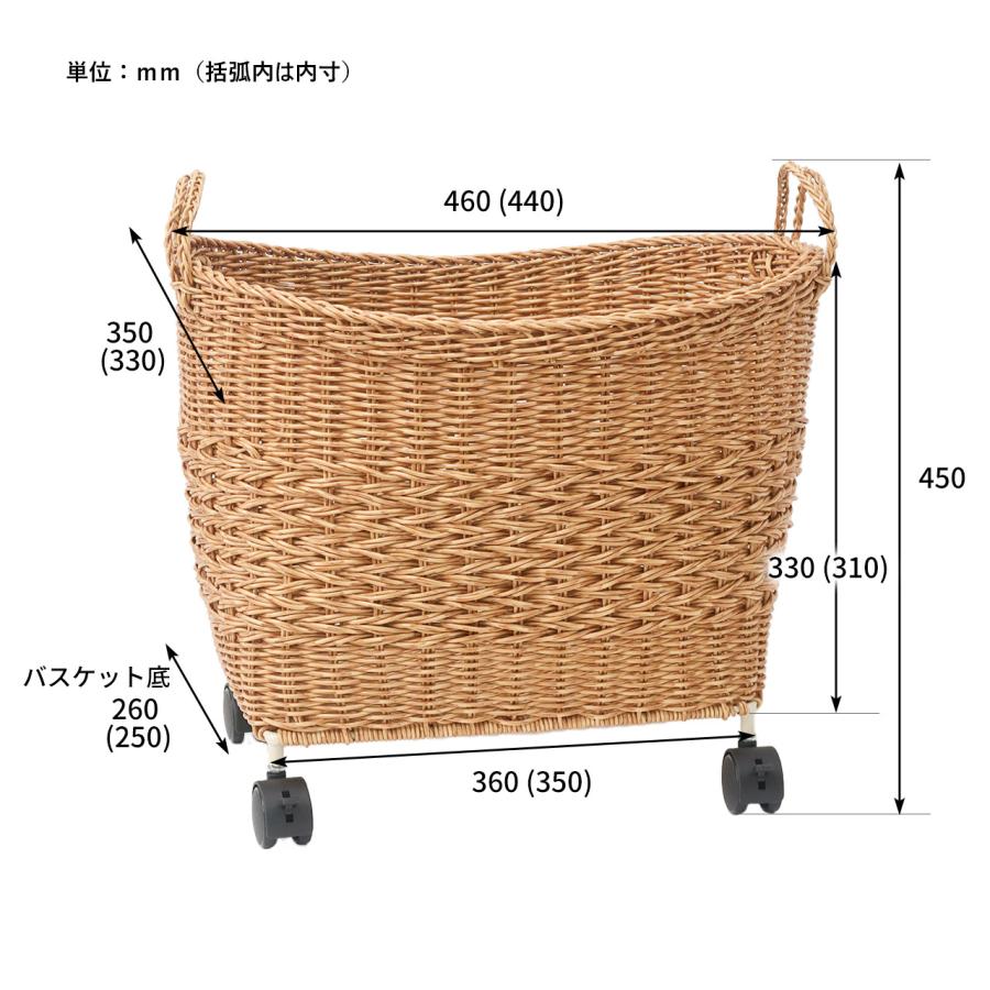 Creer 公式 バスケット カゴ かご 大きい 大容量 キャスター付き 収納