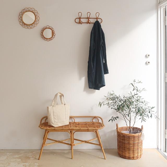 ラタンミラー　フラワーミラー　壁掛けミラー　ウォールミラー　柳ミラー　鏡C= ラタンミラーフラワーミラー壁掛けミラーウォールミラー柳ミラー鏡C=