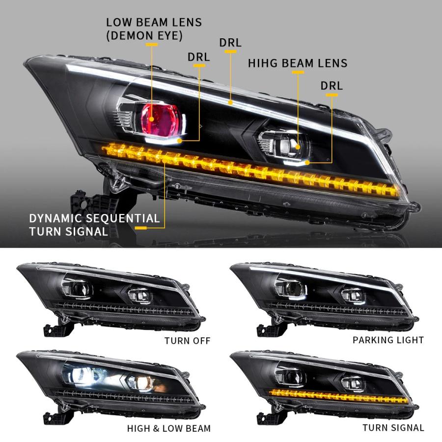 インスパイア cp3 シーケンシャル ヘッドライト VLAND /943 ホンダ（HONDA） LED ヘッドライト インスパイア CP3 シーケンシャル