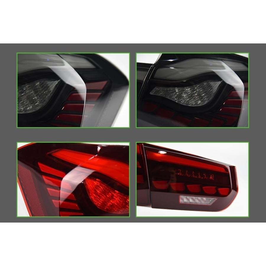 テールライト BMW F30 F35 F80 3シリーズ M3 LED '12-'19 シーケンシャルウィンカー タイプB レッド AKDの画像