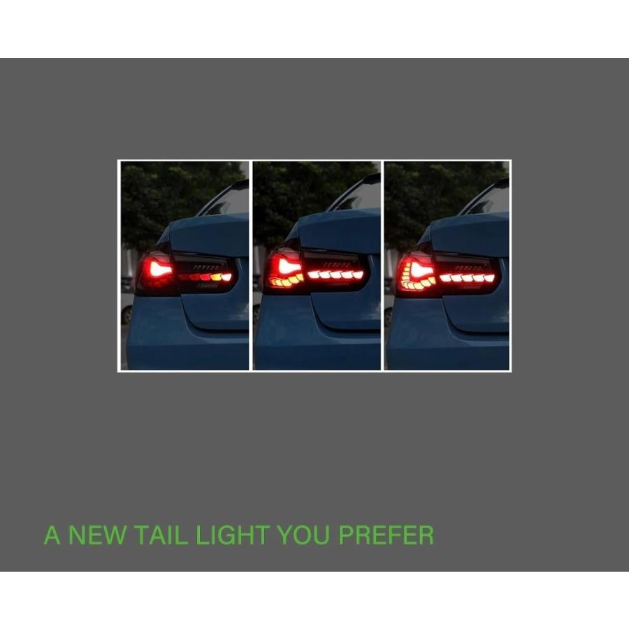 テールライト BMW F30 F35 F80 3シリーズ M3 LED '12-'19 シーケンシャルウィンカー タイプB レッド AKDの画像