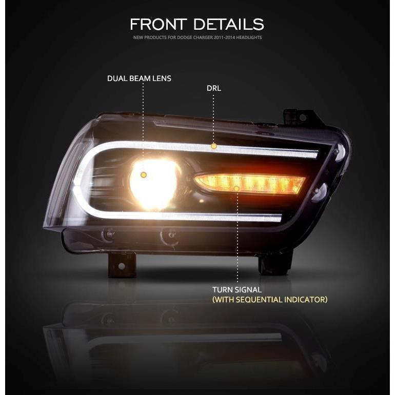 ダッジ ヘッドライト チャージャー LD '11-'14 LED クリア AKD