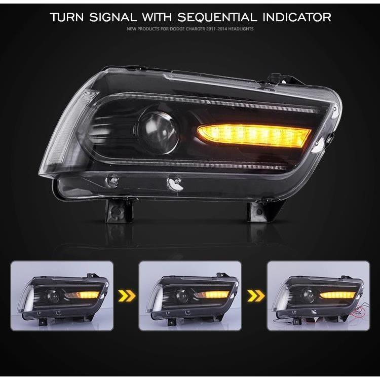 ダッジ ヘッドライト チャージャー LD '11-'14 LED クリア AKD ダッジ ヘッドライト チャージャー LD '11-'14 LED クリア AKD