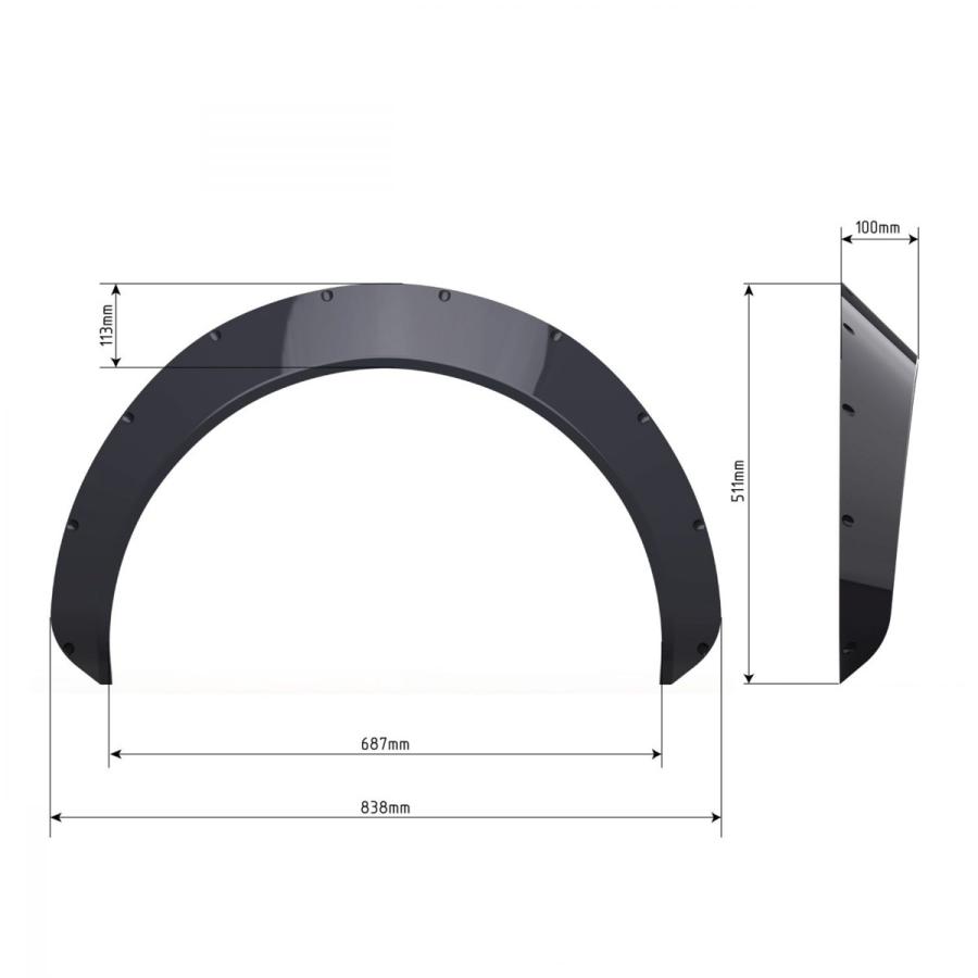 フォード オーバーフェンダー マスタング 100mm ABS製 左右2枚セット