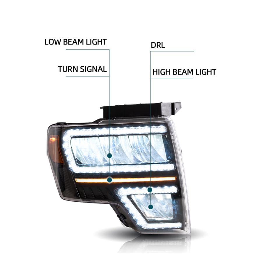 LED ヘッドライト F150 P415 09-14 フォード シーケンシャルウィンカー VLAND
