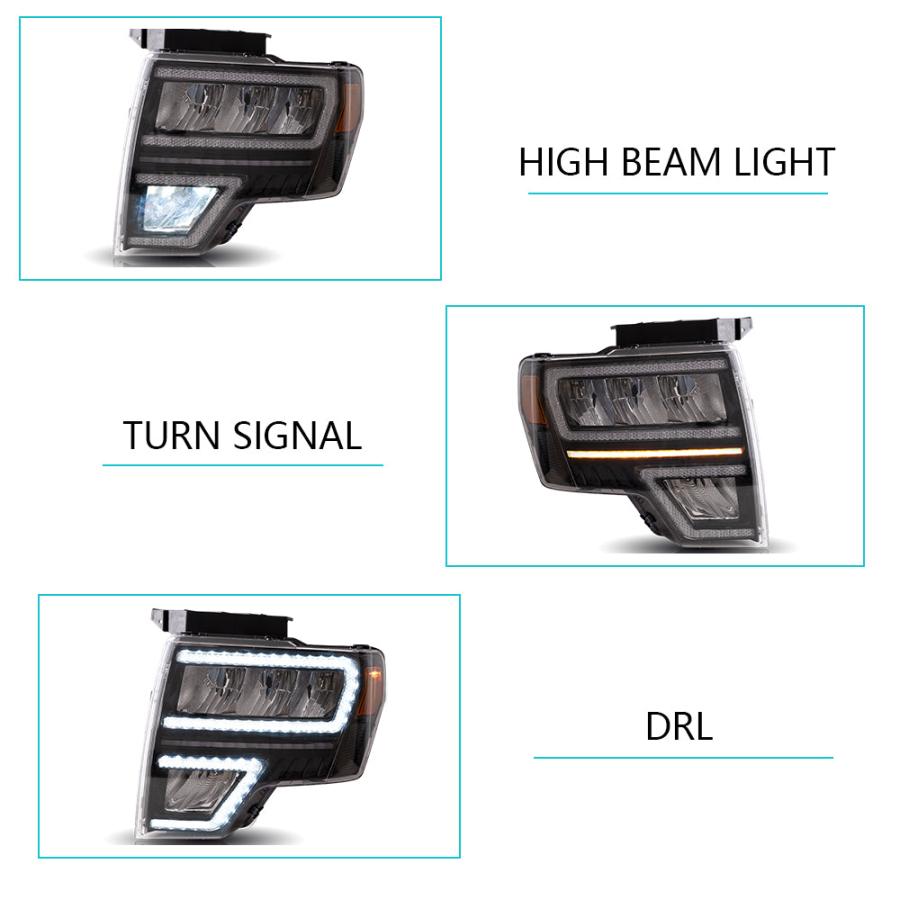 LED ヘッドライト F150 P415 09-14 フォード シーケンシャルウィンカー VLAND