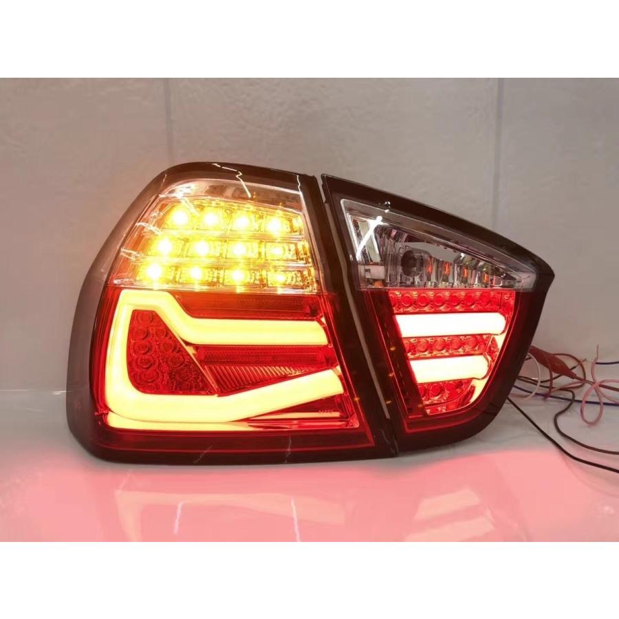 日本アウトレット テールライト BMW E90 3シリーズ テールランプ LED TYPE-A レッド AOKEDING