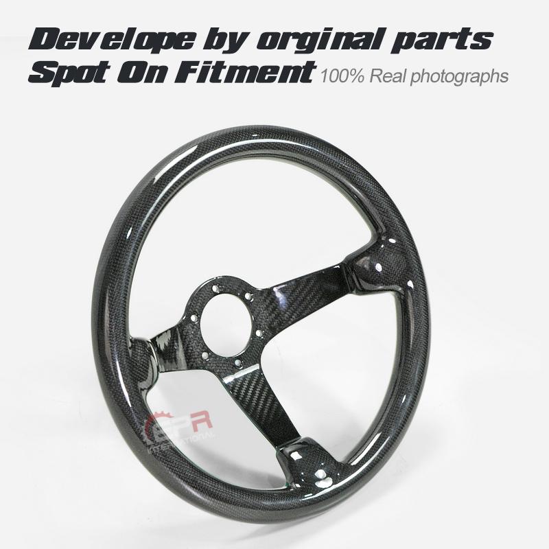 ステアリング RX-7 FC3S FD3S CFRP ドライカーボン製 ハンドル 335mm オフセット60mm ディープOAタイプ 艶あり マツダ EPR｜510supply2｜03