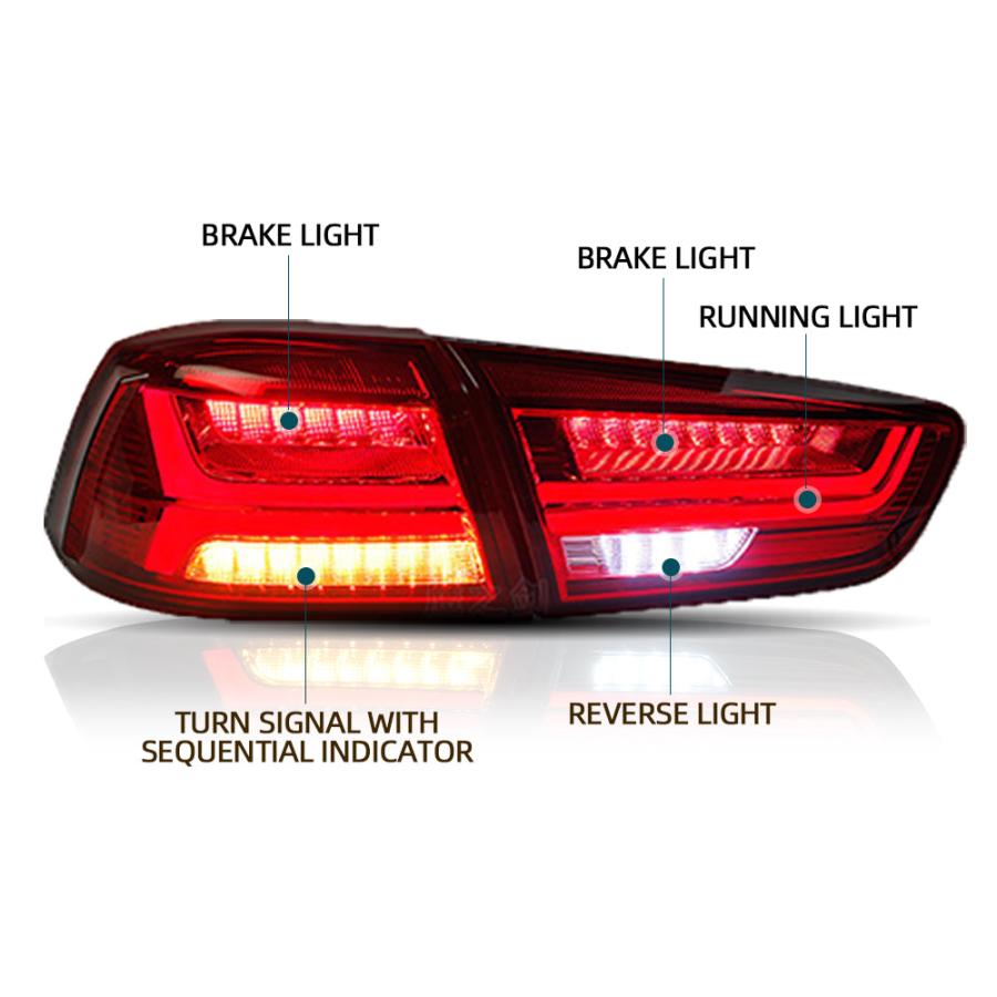 ランサーエボリューションX LEDテールライト 赤 スモークレンズ 三菱（MITSUBISHI） LED テールライト ランサーエボリューション