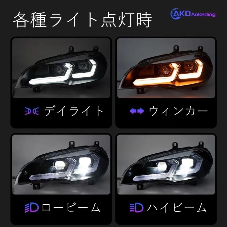 LED ヘッドライト ヘッドランプ BMW X5 E70 後期型 2011-2013 AKDの画像