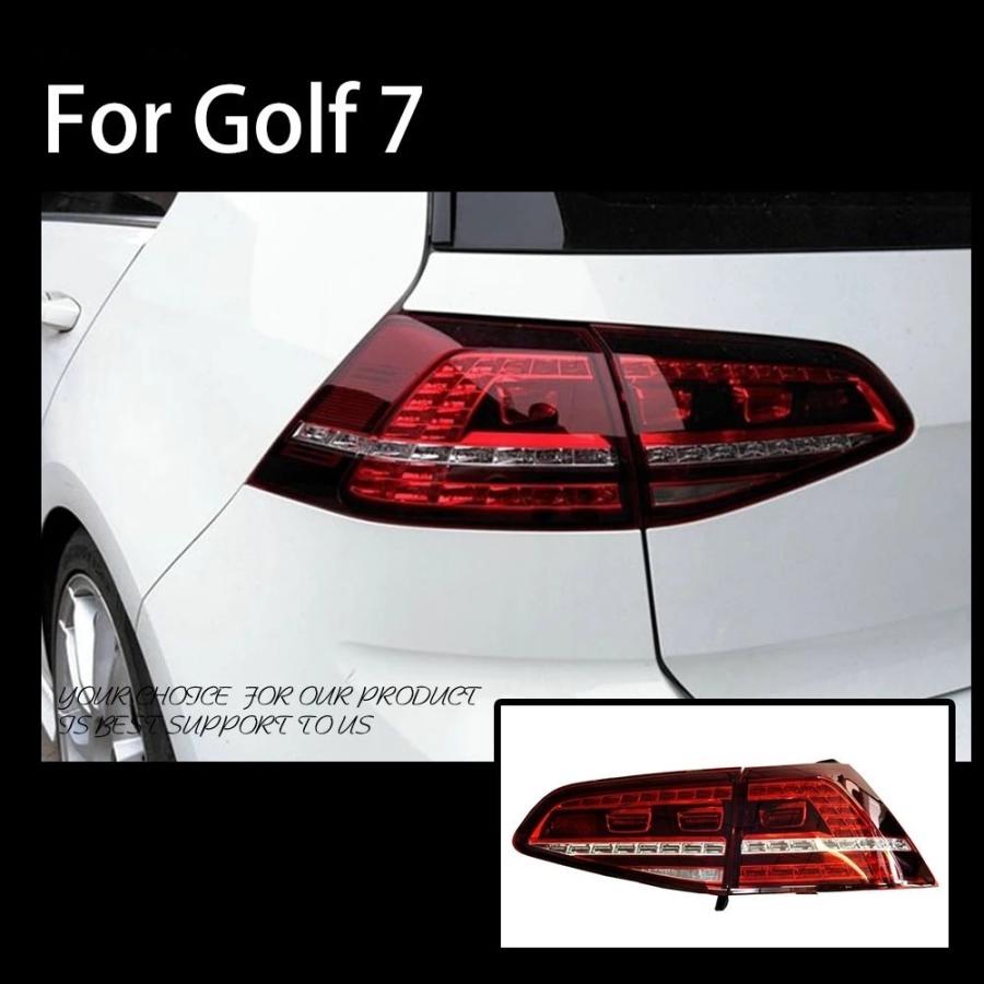 LED テールライト ゴルフ GOLF7 5G フォルクスワーゲン 前期型 シーケンシャルウィンカー AOKEDING タイプC レッド_1