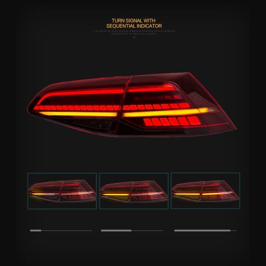 テールライト フォルクスワーゲン ゴルフ7 5G Mk7 GOLF GTI ゴルフR LED シーケンシャルウィンカー RSU