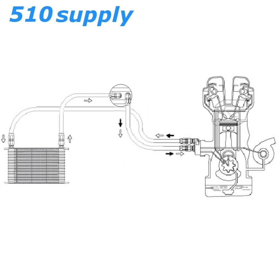 激安単価で通販 オイルクーラー 13段 汎用 オイルエレメント移設タイプ シルバー CSKS