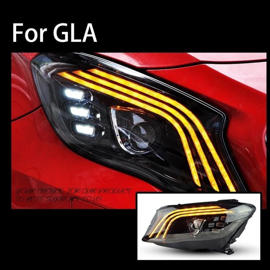 LED ヘッドライト メルセデス・ベンツ GLAクラス X156 '14-'20 GLA180 GLA250 シーケンシャルウィンカー AOKEDING タイプB クリア