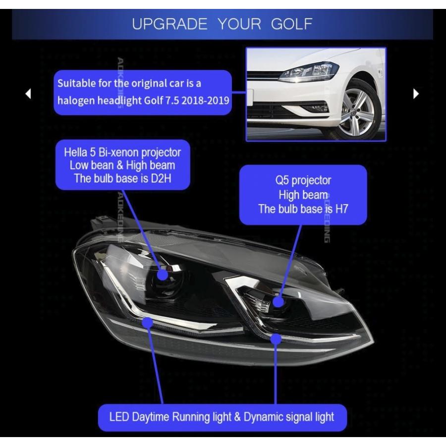 ゴルフ7 GOLF7 5G 前期 LED ヘッドライト 左右 ヘッドランプ シーケンシャルウィンカー フォルクスワーゲン AKD Aの画像