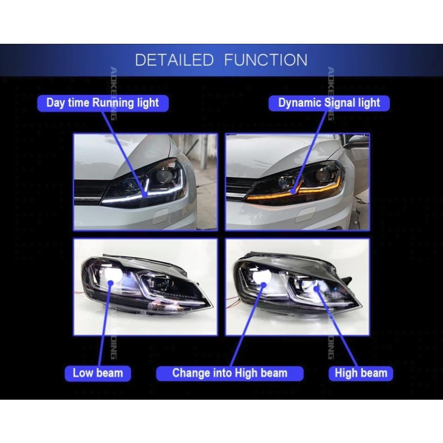 ゴルフ7 GOLF7 5G 前期 LED ヘッドライト 左右 ヘッドランプ シーケンシャルウィンカー フォルクスワーゲン AKD Aの画像