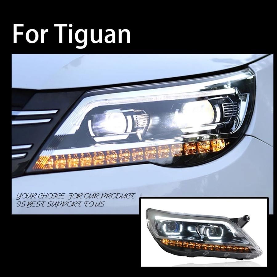 LED ヘッドライト ティグアン 5N フォルクスワーゲン '08-'11 前期 シーケンシャルウィンカー AOKEDING タイプB クリア