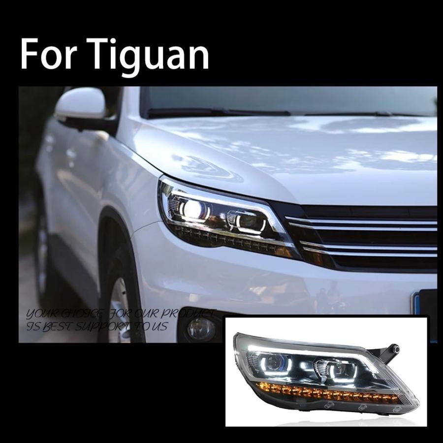 LED ヘッドライト ティグアン 5N フォルクスワーゲン '08-'11 前期 シーケンシャルウィンカー AOKEDING タイプB クリアの画像