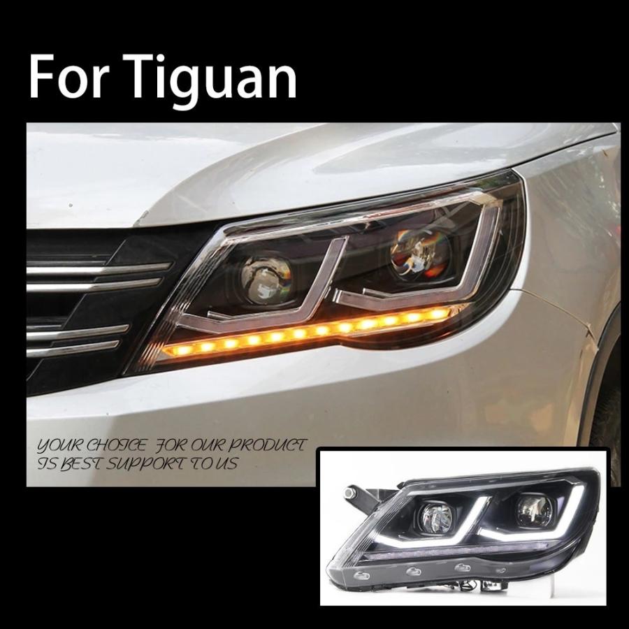 LED ヘッドライト ティグアン 5N フォルクスワーゲン '08-'11 前期 シーケンシャルウィンカー AOKEDING タイプC クリアの画像