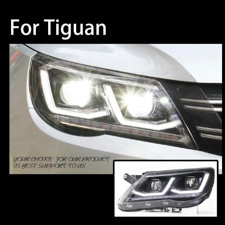 LED ヘッドライト ティグアン 5N フォルクスワーゲン '08-'11 前期 シーケンシャルウィンカー AOKEDING タイプC クリアの画像